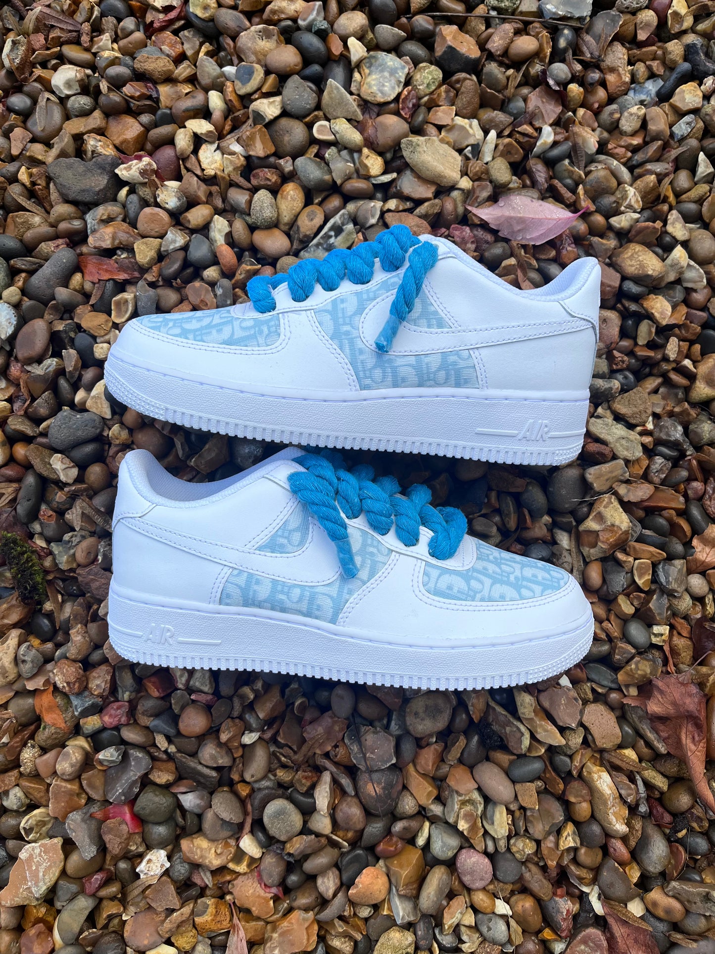 AF-1 BABY BLUE DIOR X ROPE LACES - Snkrs By Son