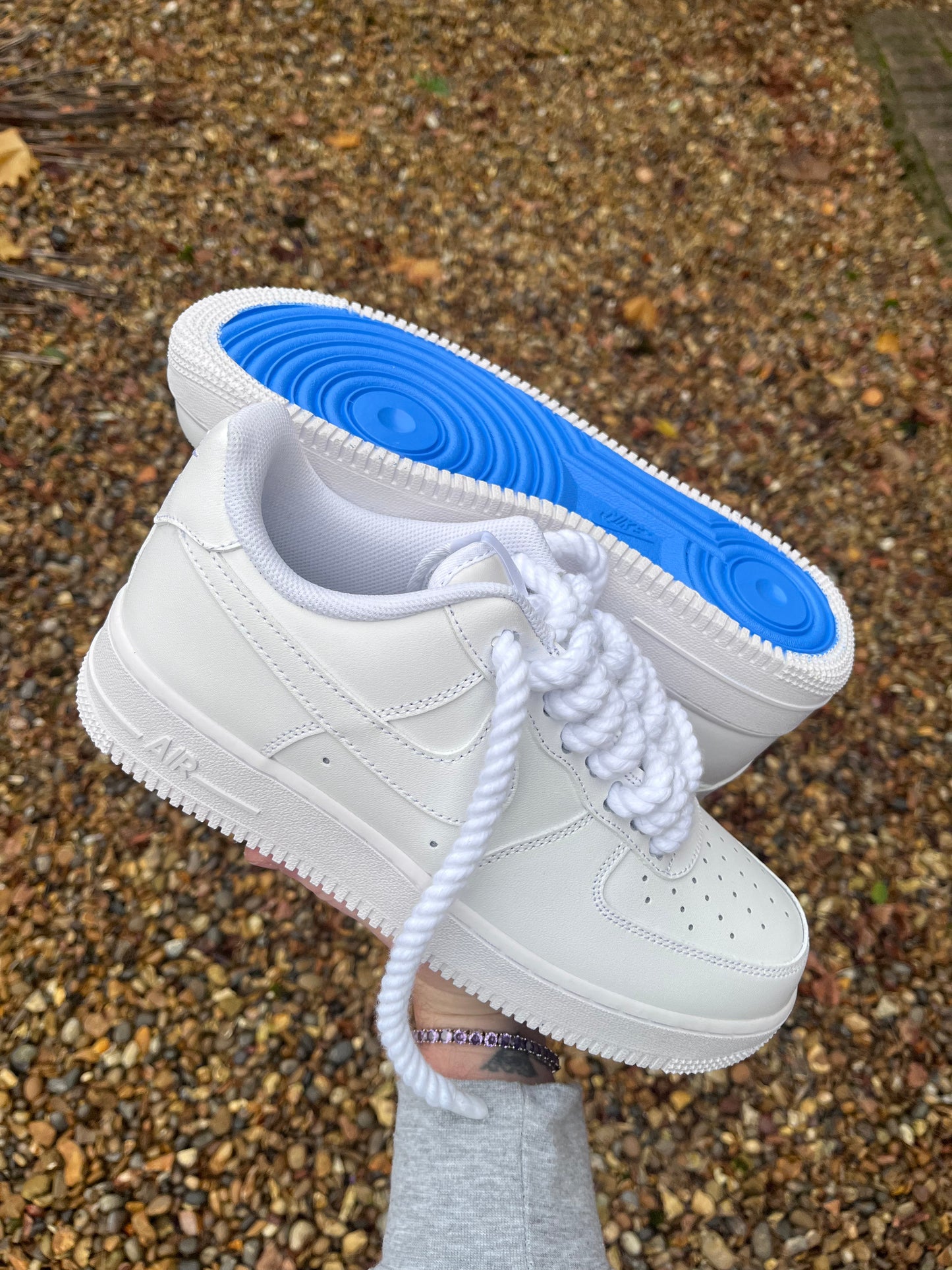 AF-1 BLUE BOTTOMS X ROPE LACES - Snkrs By Son