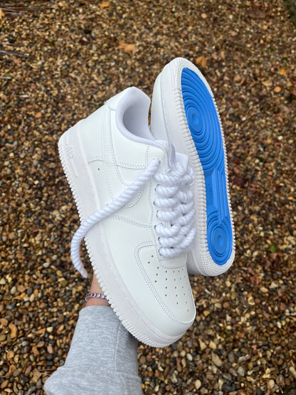 AF-1 BLUE BOTTOMS X ROPE LACES - Snkrs By Son