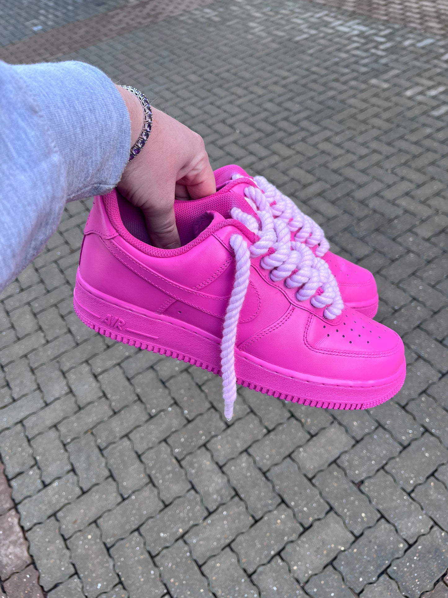 AF-1 PINK BUBBLEGUM X ROPE LACE - Snkrs By Son