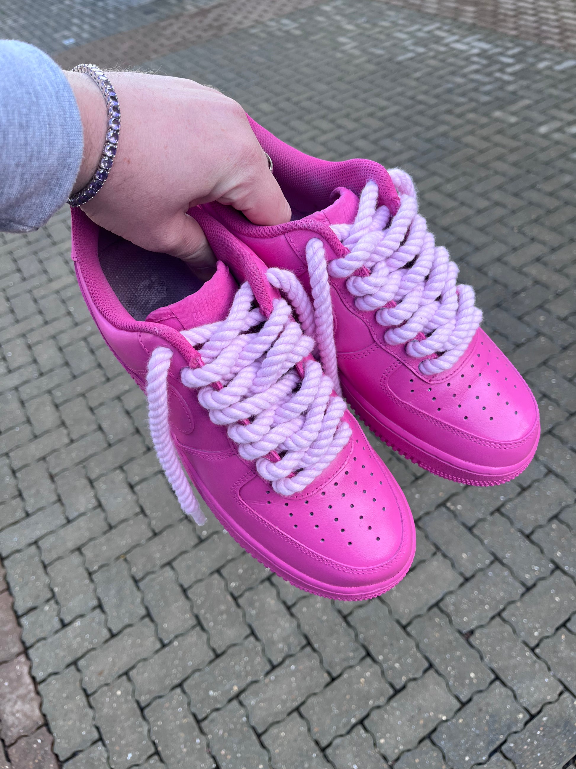 AF-1 PINK BUBBLEGUM X ROPE LACE - Snkrs By Son