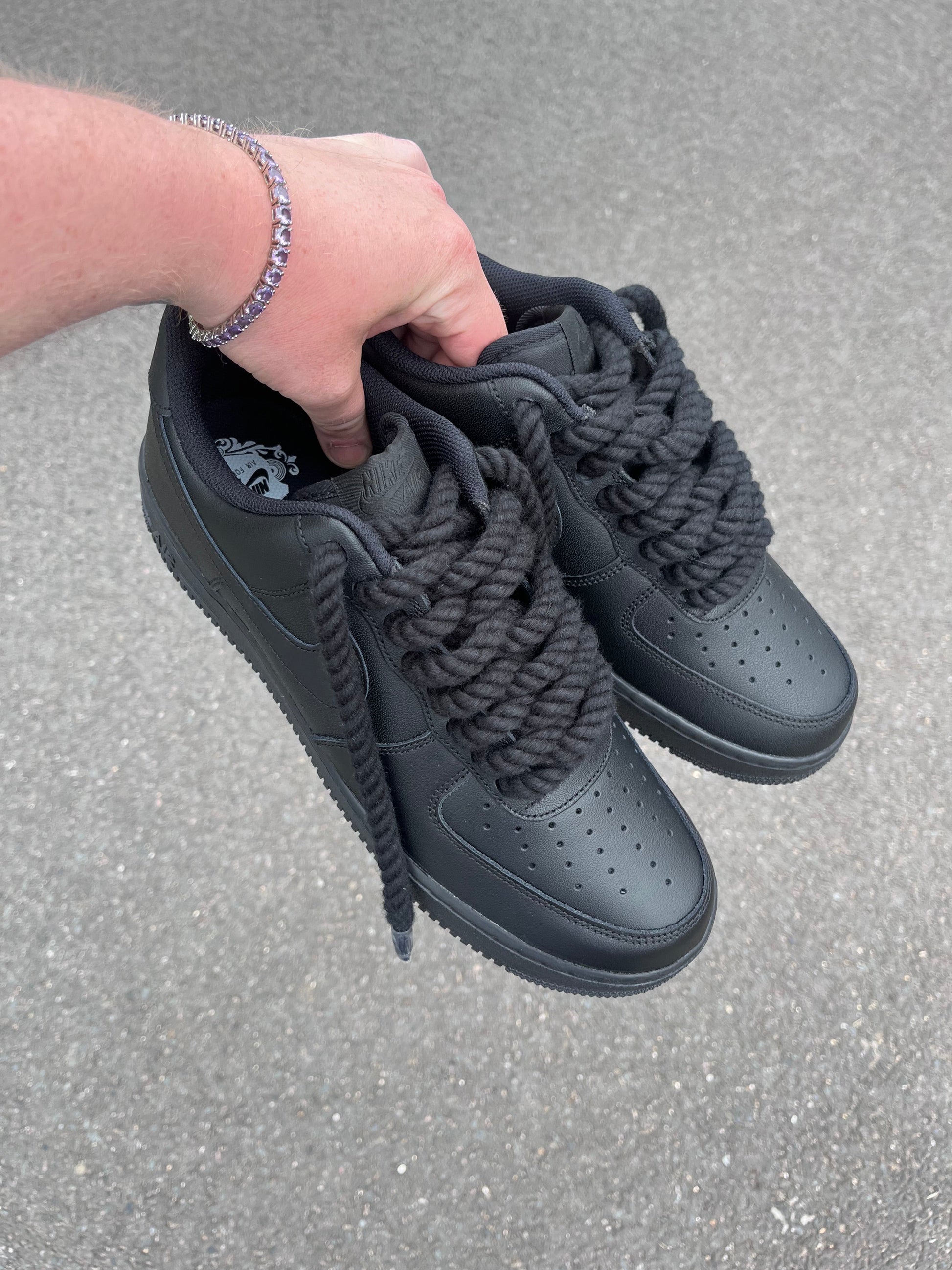 AF - 1 BLACK X ROPE LACES - Snkrs By Son