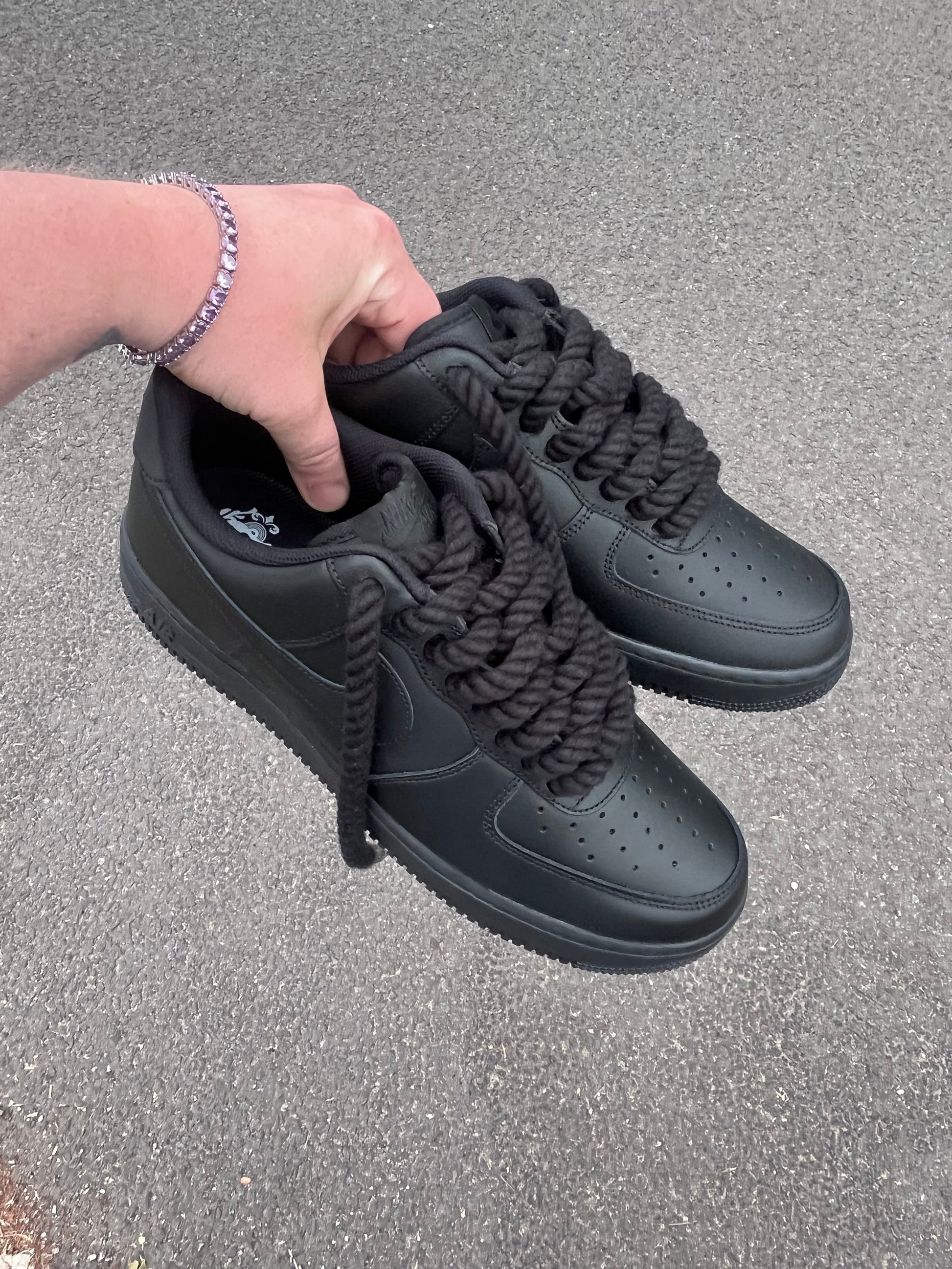 AF - 1 BLACK X ROPE LACES - Snkrs By Son