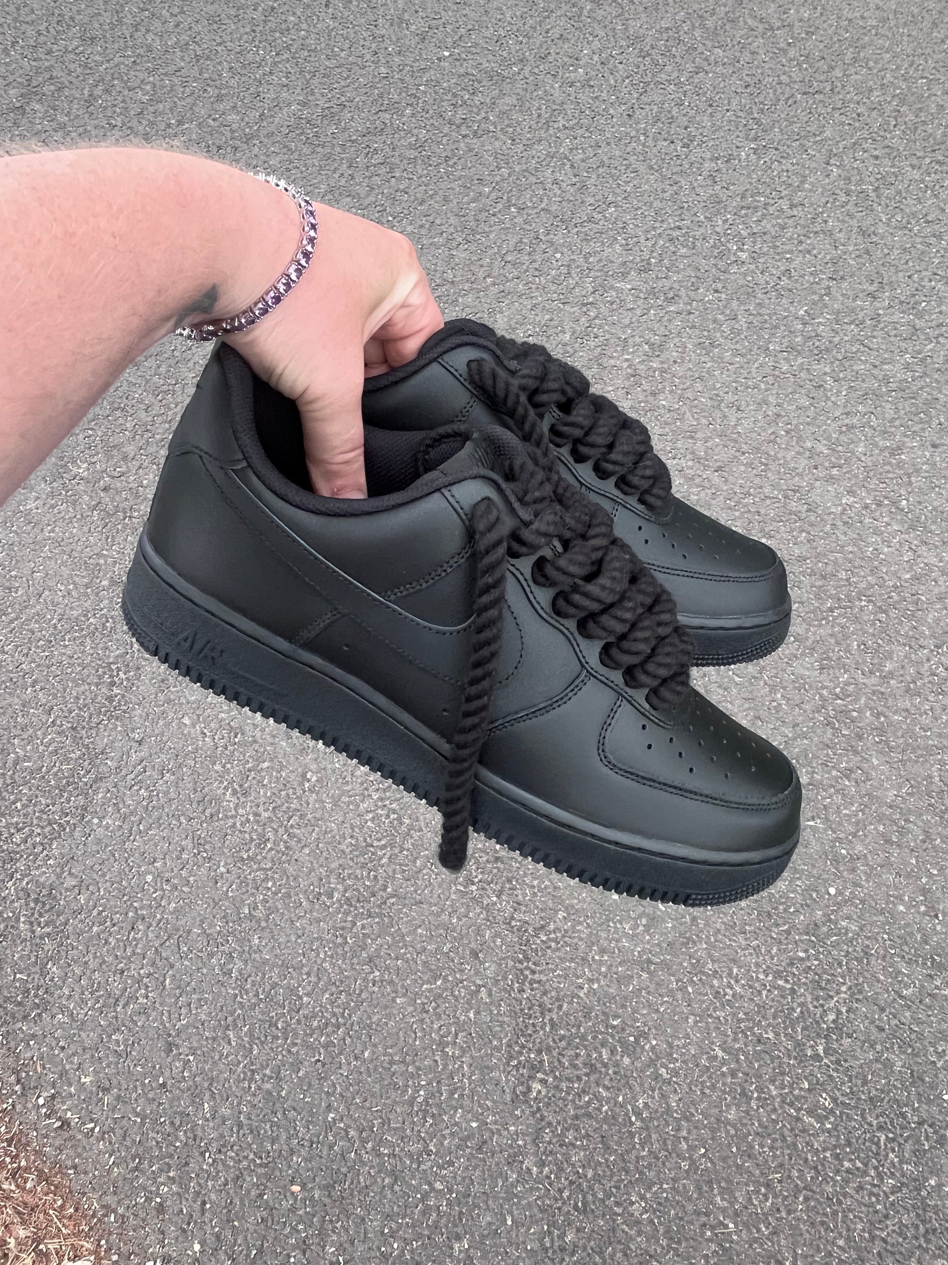 AF - 1 BLACK X ROPE LACES - Snkrs By Son