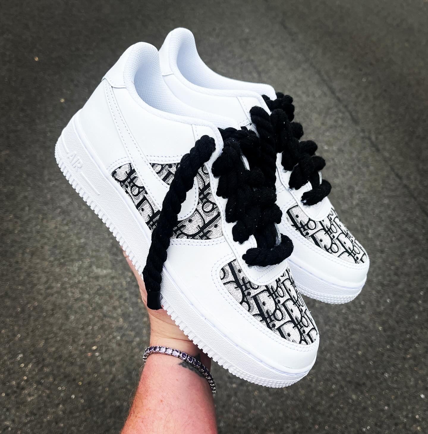 AF 1 BLACK DIOR X ROPE LACES Snkrs By Son